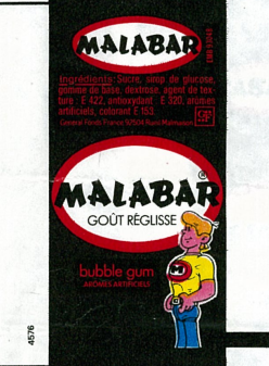 Emballage Malabar 1980 Goût : REGLISSE