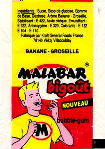 Emballage Malabar 1991 Goût : BANANE GROSEILLE