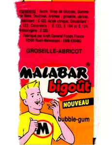 Emballage Malabar 1991 Goût : GROSEILLE ABRICOT
