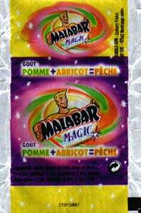 Emballage Malabar 2001 Goût : Magic, Pomme + Abricot = Pêche